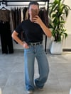 Dilvin Mavi Bol Paça Jean Pantolon
