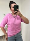 Dilvin Pembe Basic Tişört