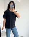 Dilvin Siyah Bisiklet Yaka Basic Tişört 