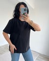 Dilvin Siyah Bisiklet Yaka Basic Tişört 