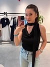 Dilvin Siyah Şal Yaka Degaje Bluz