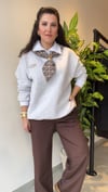 Gri Şal Detaylı Sweat