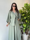Haki Beli Lastikli Bol Pantolon