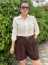 Kahverengi, Kemer Detaylı, Şehir Boy Şort