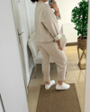 Krem Bomber Ceket Pantolon Takım