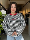 Lacvert Çizgili Sweat