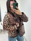 Leopar Desenli Kapitone Ceket