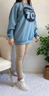 MAVİ BASKILI OVERSIZE SWEAT