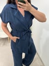 Mavi Yelek Pantolon İkili İpek Modal Takım