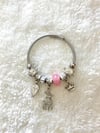 PEMBE BONCUK DETAYLI ÇELİK PANDORA BİLEKLİK