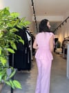 Pembe Keten Dokulu İkili Takım