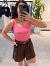 Pembe Oval Yaka Atlet