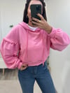 Pembe Short Balon Kol Sweatshirt