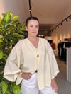 Sarı Tek Düğme Kimono Gömlek