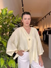 Sarı Tek Düğme Kimono Gömlek