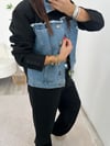 Siyah Denim Detaylı Pantolon Ceket Takım