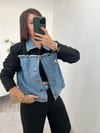 Siyah Denim Detaylı Pantolon Ceket Takım