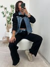 Siyah Denim Detaylı Pantolon Ceket Takım