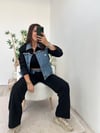Siyah Denim Detaylı Pantolon Ceket Takım