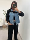 Siyah Denim Detaylı Pantolon Ceket Takım