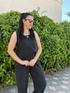 Siyah İpek Modal İkili Şalvar Takım