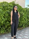 Siyah İpek Modal İkili Şalvar Takım