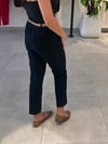 Siyah Kanvas Arka Beli Lastikli Pantolon