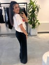 Siyah Mevsimlik Beli Lastikli Palazzo Pantolon