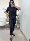 Siyah Mum Kaplama ZR Kapalı Paça Jean Pantolon