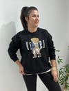 Siyah Tedy Baskılı Şardonlu Sweat