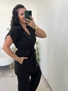Siyah Yelek Pantolon İkili İpek Modal Takım