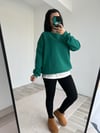 YEŞİL BASİC SWEATSHİRT