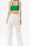 Fitilli Triko Crop Yeşil