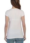 3019 - Beyaz Bayan Kahve Fincanı Desenli,Baskılı T-Shirt