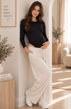 Luvmabelly MYRA1900 – Göbeği Kavrayan Çıtçıtlı  Hamile Body -  Siyah