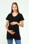 Luvmabelly MYRA2041 - Hamile Tshirt V yaka - Siyah