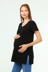 Luvmabelly MYRA2041 - Hamile Tshirt V yaka - Siyah