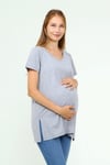 Luvmabelly MYRA2044 - Hamile Tshirt V yaka - Gri