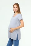 Luvmabelly MYRA2044 - Hamile Tshirt V yaka - Gri