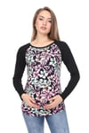 LuvmaBelly MYRA2353 Siyah Çiçekli Çizgili Parçalı Hamile Tshirt