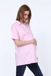 Luvmabelly MYRA4022 - Cepli Pembe Hamile Gömleği