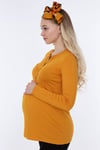 Luvmabelly MYRA4101 - Önden Düğmeli Bluz - Hardal