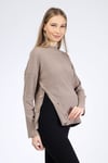 Luvmabelly MYRA4223 Yandan Düğmeli Emzirme Hamile Triko Bluz - Bej