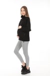 Luvmabelly MYRA4280 Fermuarlı Hamile Sweatshirt -Siyah
