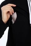 LuvmaBelly MYRA4520 Siyah&Siyah Parçalı Kapüşonlu ve Cepli Emzirme Sweatshirt