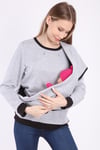 Luvmabelly MYRA4540 Bebek Taşıyıcı Emzirme Özellikli Sweatshirt -Gri