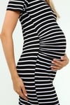 Luvmabelly MYRA5330 - Hamile Elbisesi Çizgili - Siyah