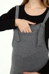Luvmabelly MYRA6150 Kışlık Uzun Kazayağı Desen Hamile Salopet -Siyah