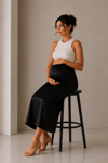 Luvmabelly MYRA9036- Saten Etek -Siyah