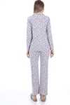 Luvmabelly MYRA9536 Düğmeli Biyeli Hamile Pijama Takımı - Kalpli - Gri